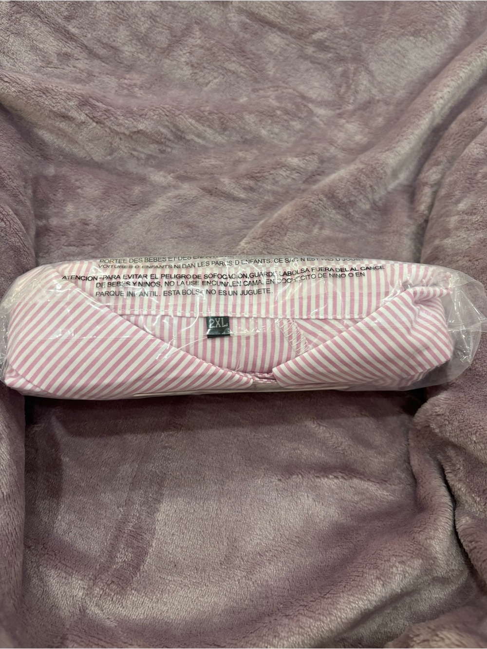 Pink & White Striped Blouse w/ Smocked Cuffs